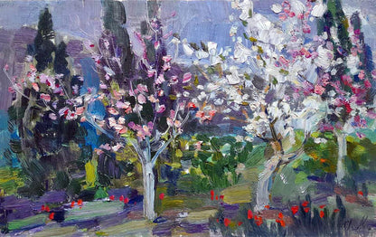 Oil painting The garden is blooming Kovalenko Ivan Mikhailovich