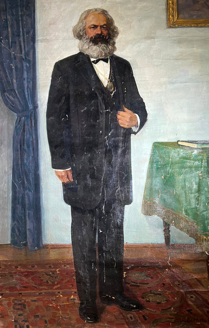 Oil painting Karl Marx before an important meeting Petr Bilan