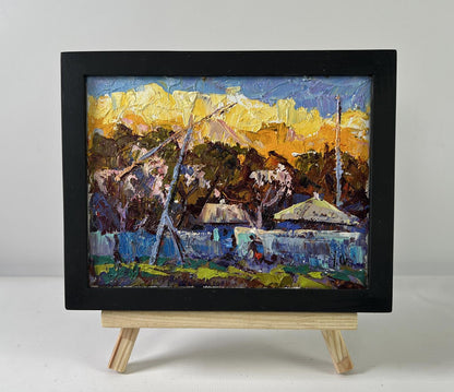 Oil painting Shadows of Evening by Oleksiy Ivanyuk vibrant landscape