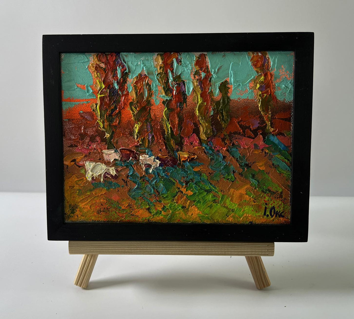 Oil painting Autumn evening in the field by Oksana Ivanyuk, framed
