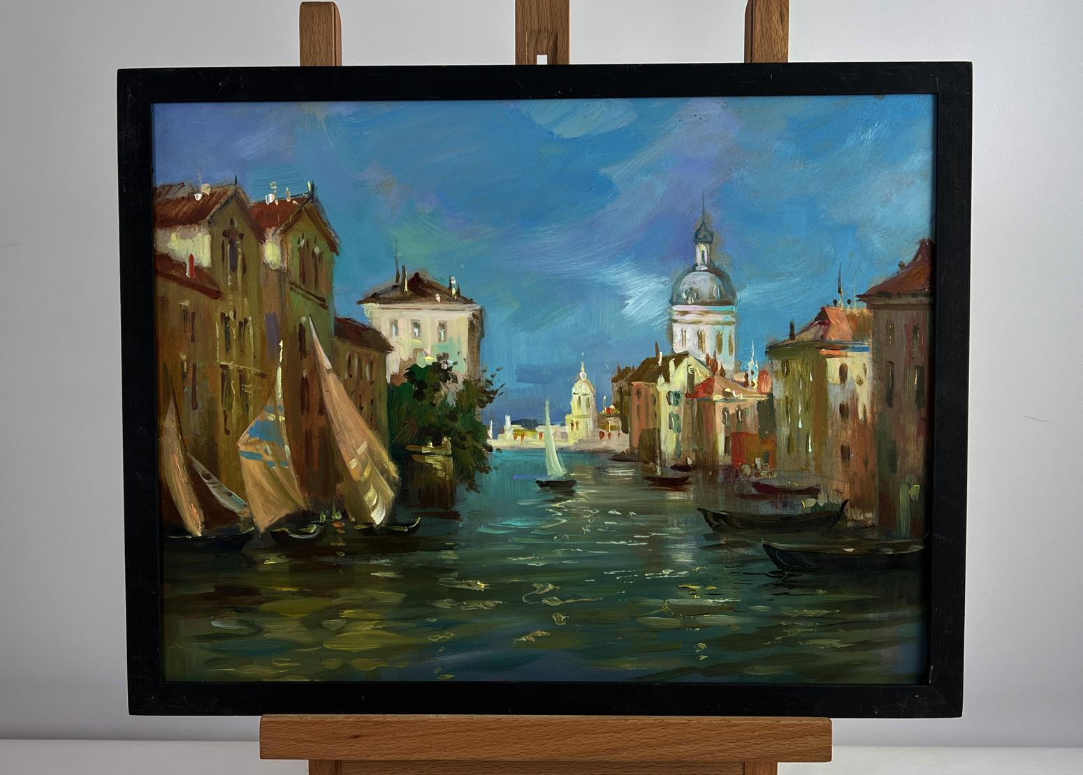 Oil painting Dream of Venice by Yuriy Suprunchuk in black frame