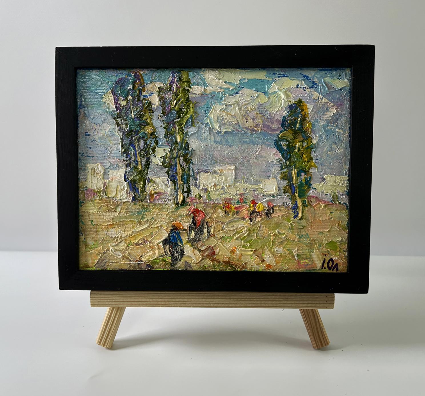 Oil painting Heat outside the city by Oleksiy Ivanyuk pastoral scene