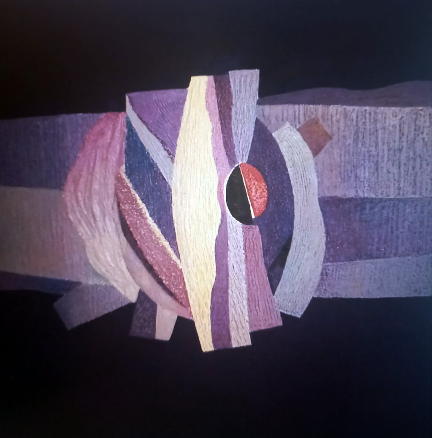 Oil painting Purple corals by Alexander Strashevich with purple textured fabric motifs