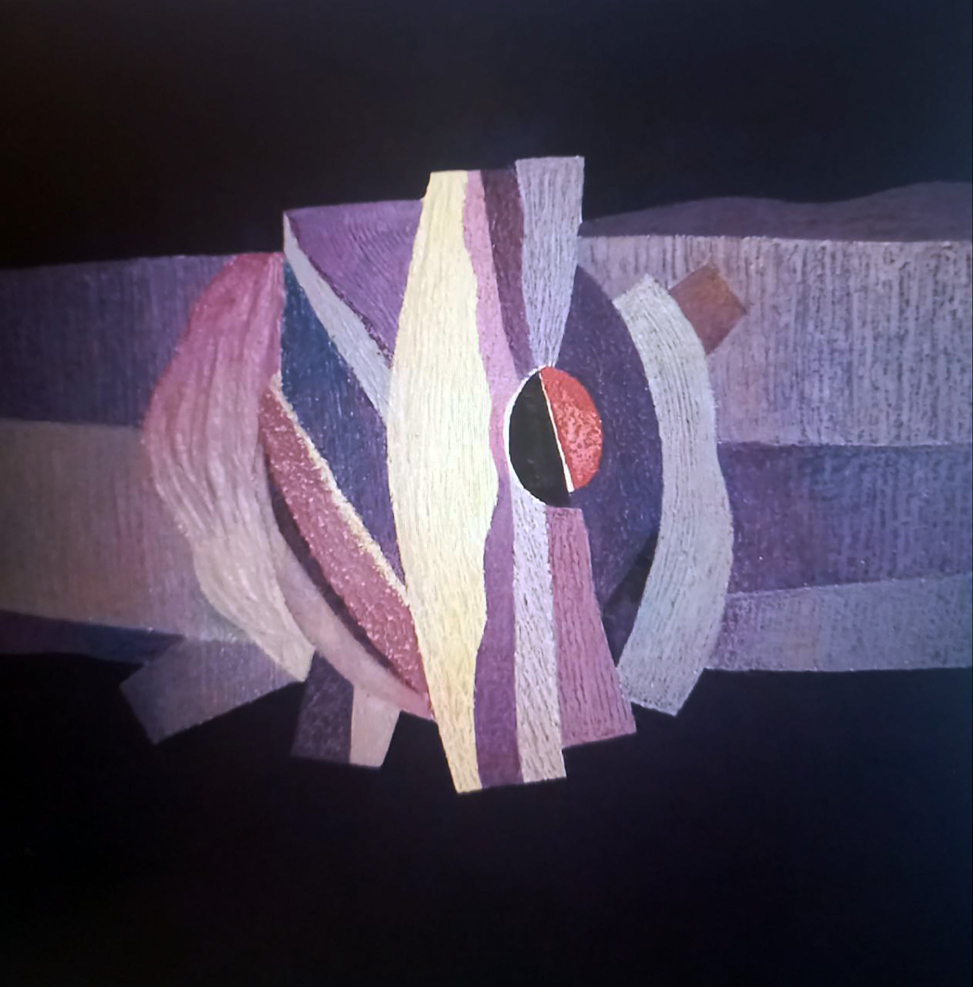 Oil painting Purple corals by Alexander Strashevich with purple textured fabric motifs