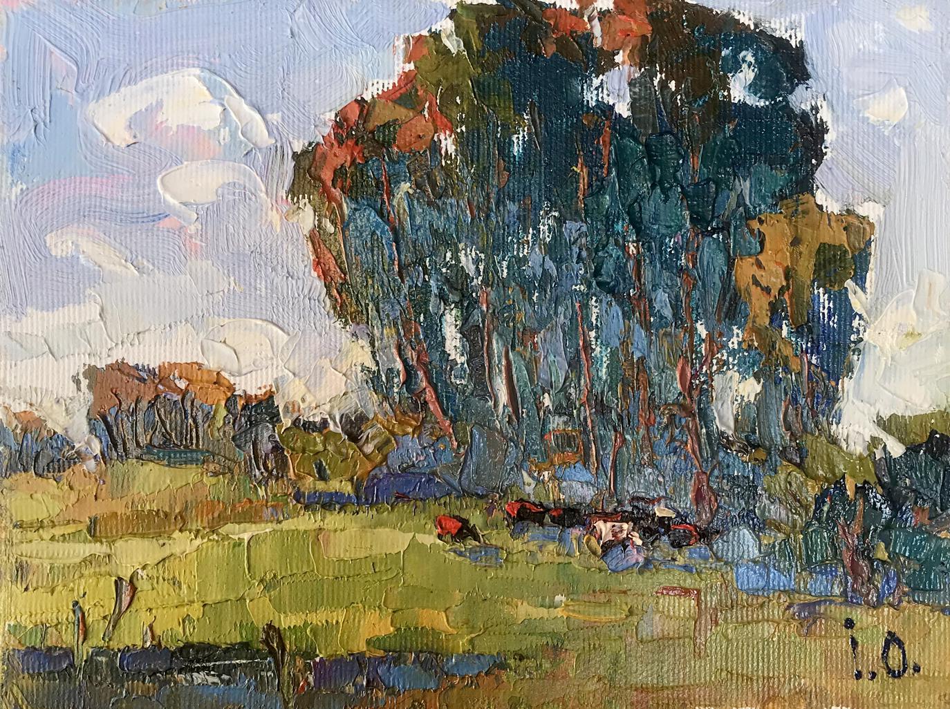 Oil painting In the shadow of the sedges Oksana Ivanyuk