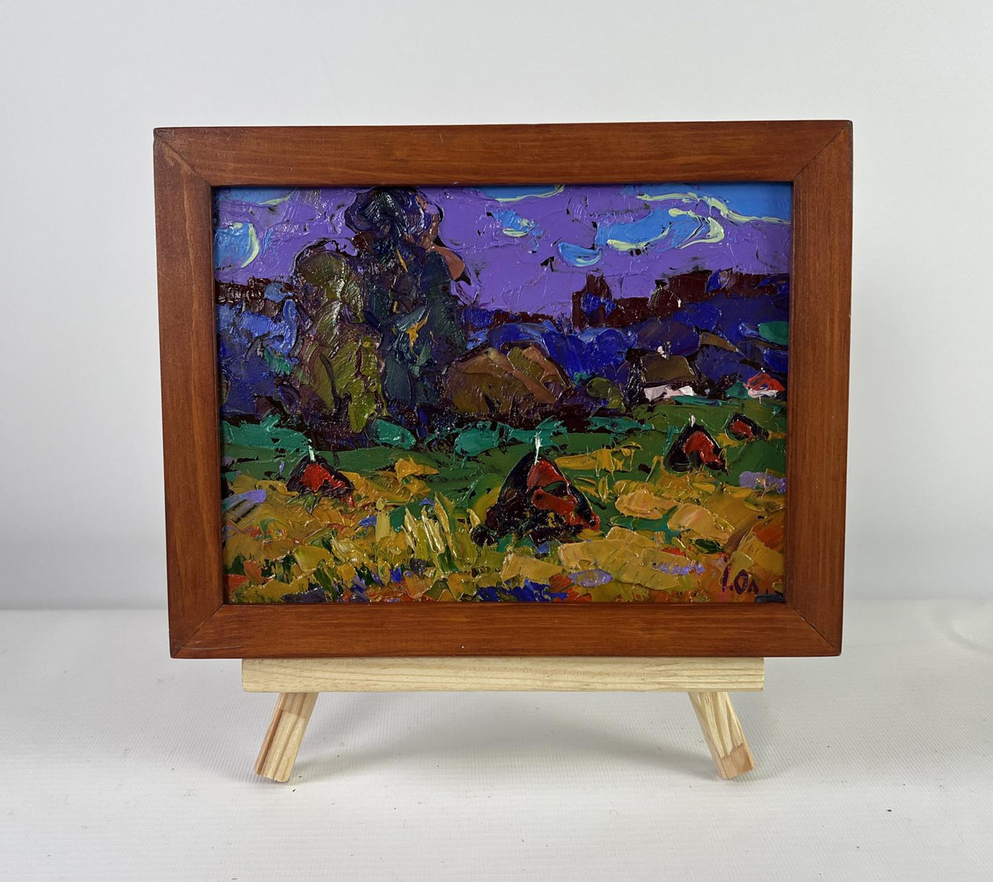 Oil painting Evening Coolness Before the Rain by Oleksiy Ivanyuk in wooden frame