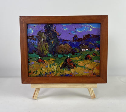 Oil painting Evening Coolness Before the Rain by Oleksiy Ivanyuk in wooden frame