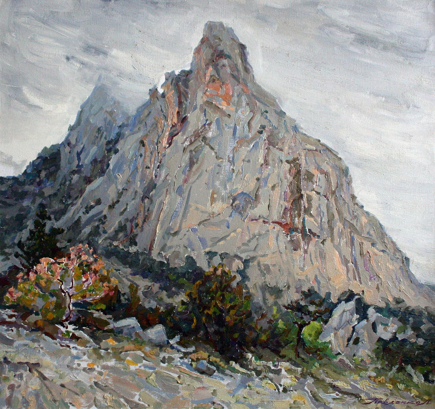 Oil painting of Rocky Mountain by Leonid Pavlenko