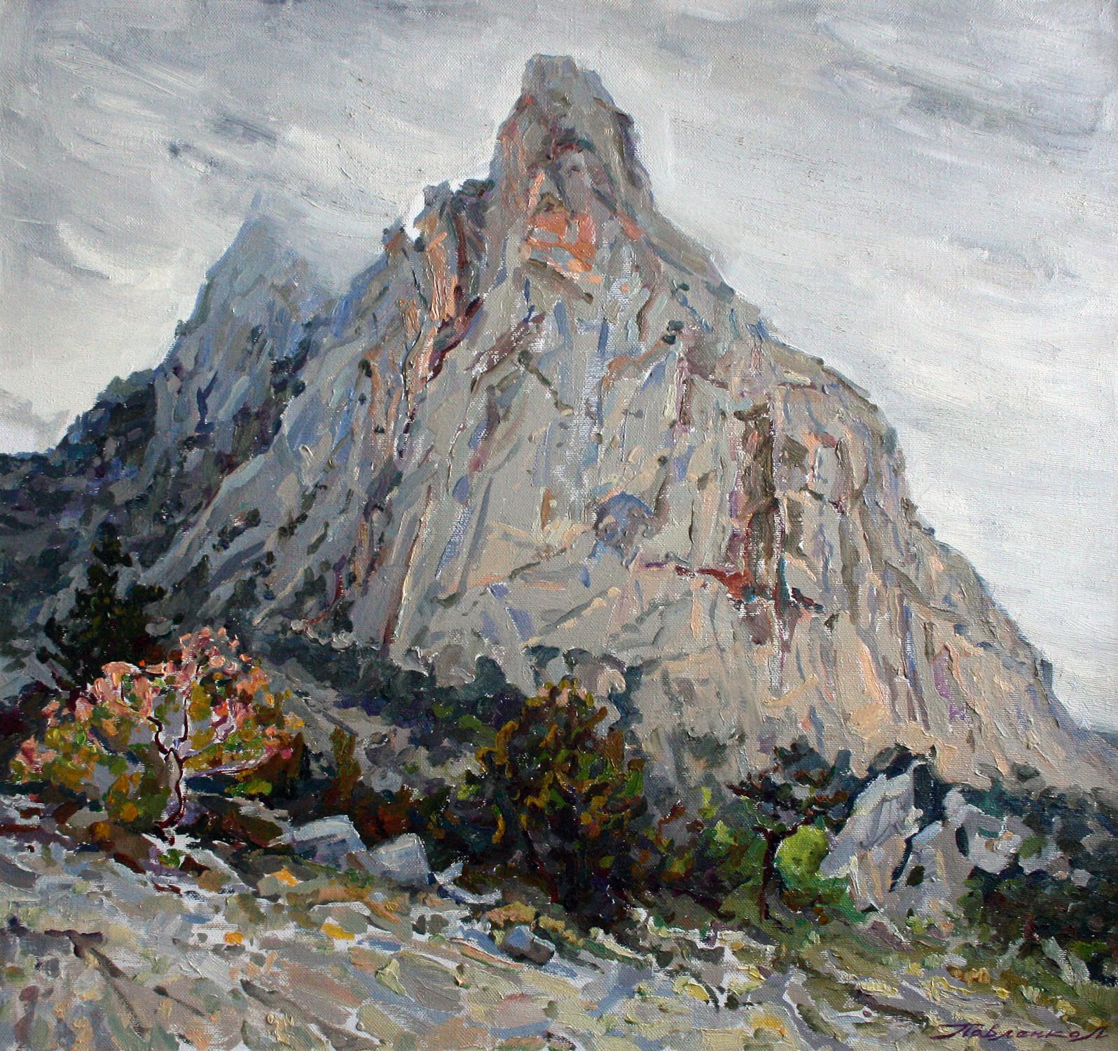 Oil painting of Rocky Mountain by Leonid Pavlenko
