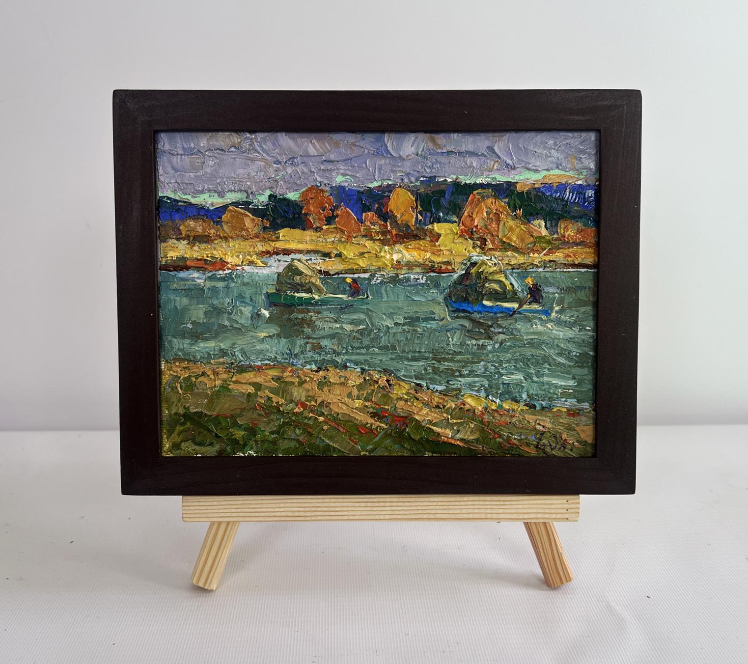 Oil painting Above the evening silence by the river by Oleksiy Ivanyuk