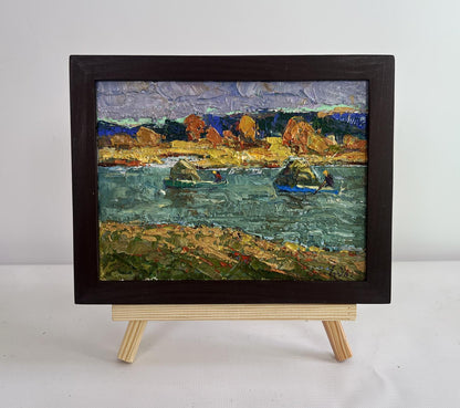 Oil painting Above the evening silence by the river by Oleksiy Ivanyuk