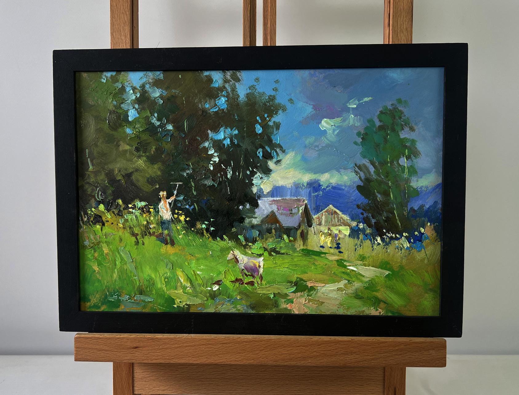 Oil painting The village beyond the forest by Yuriy Suprunchuk