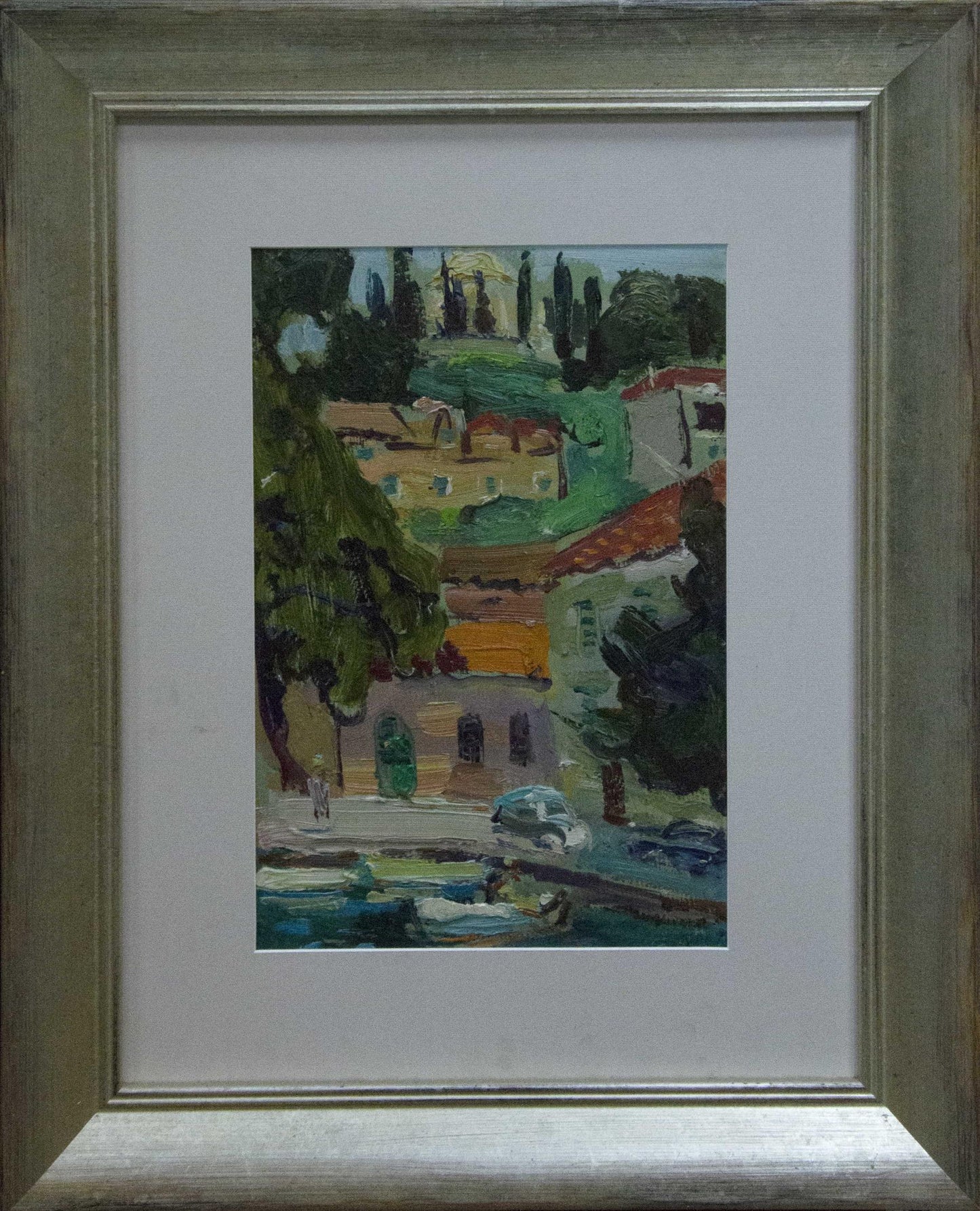 Oil painting Landscape by Glushchenko Nikolay Petrovich in textured silver frame