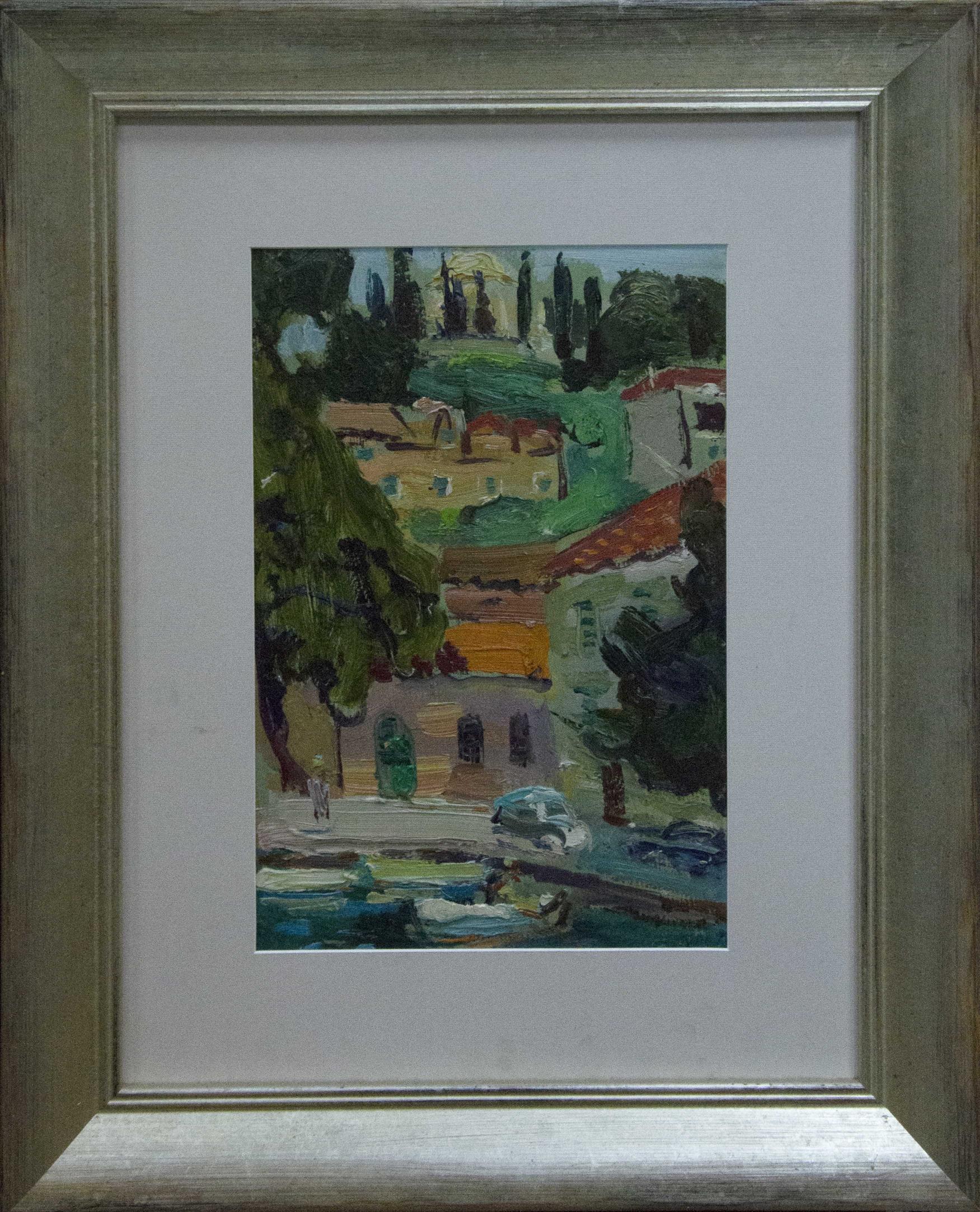 Oil painting Landscape by Glushchenko Nikolay Petrovich in textured silver frame