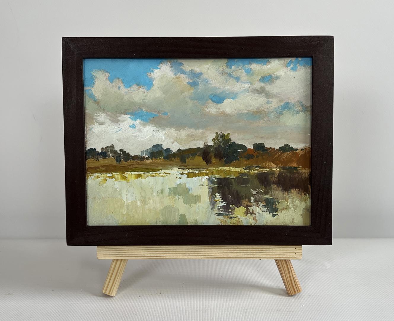 Oil painting The flow of time and nature by Yuriy Suprunchuk in wooden frame