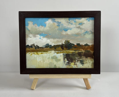 Oil painting The flow of time and nature by Yuriy Suprunchuk in wooden frame