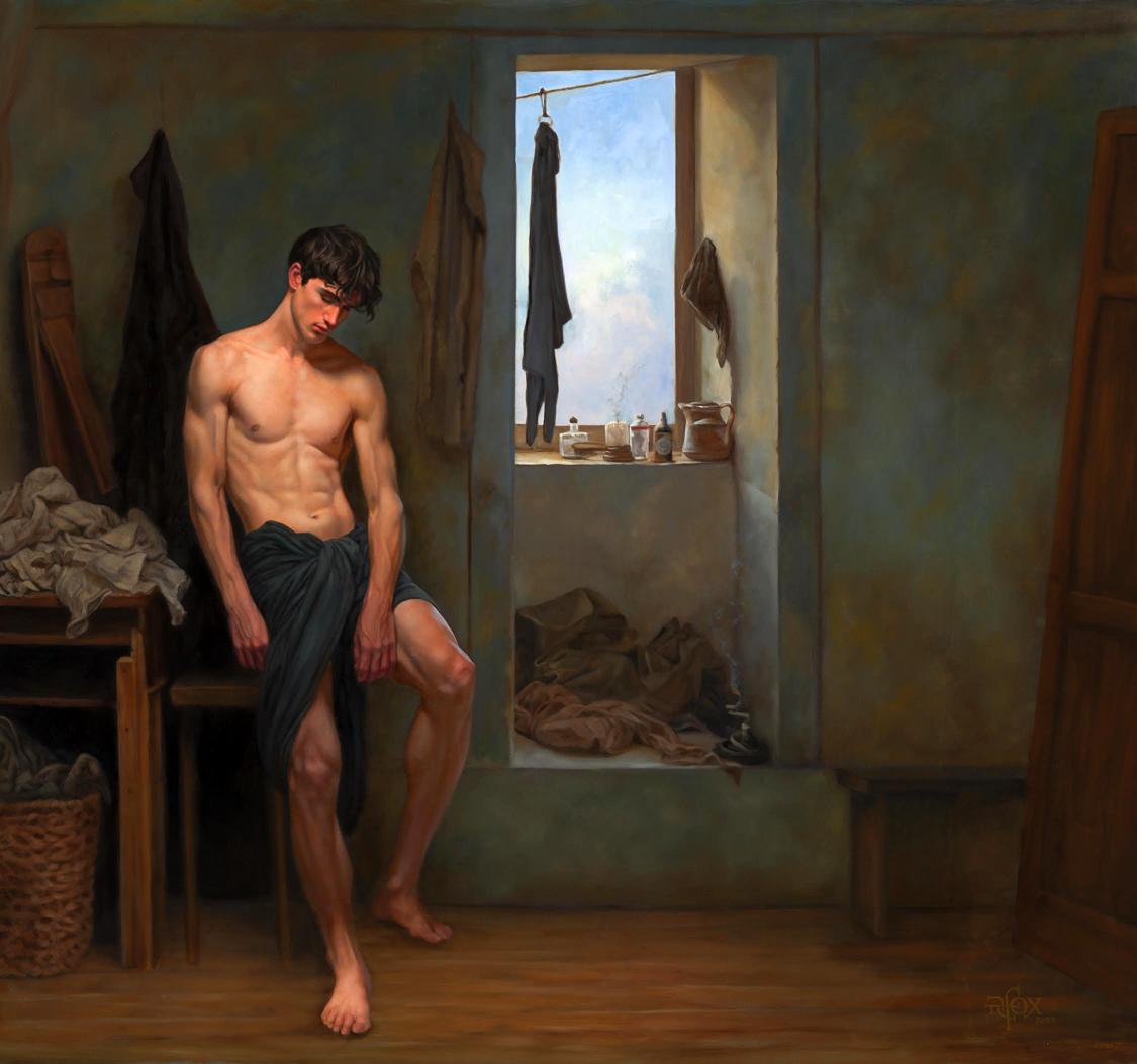 Oil painting Solitude in a Clean Room Richard Fox