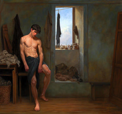 Oil painting Solitude in a Clean Room Richard Fox