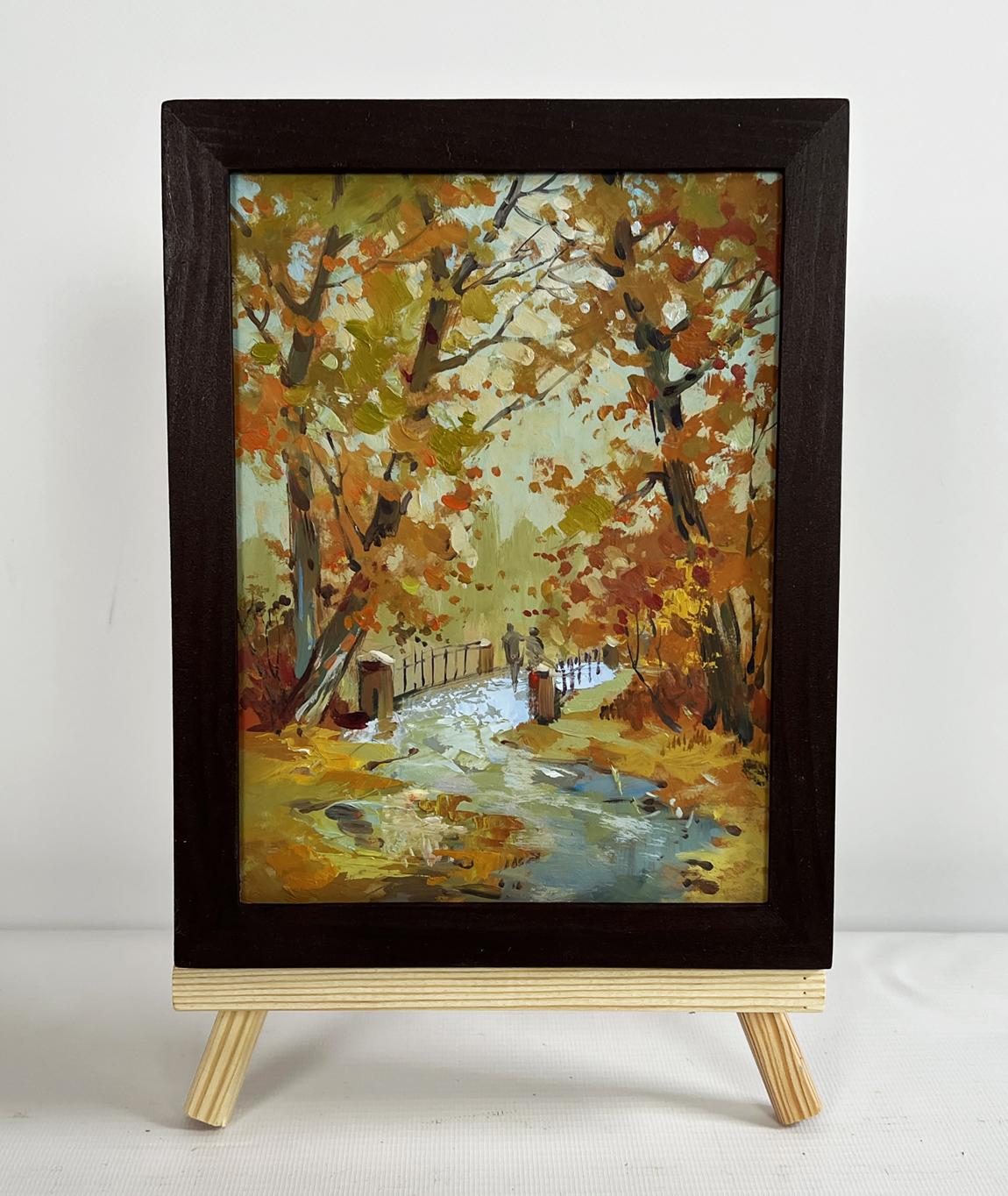 Oil painting Fallen leaves in autumn park by Yuriy Suprunchuk