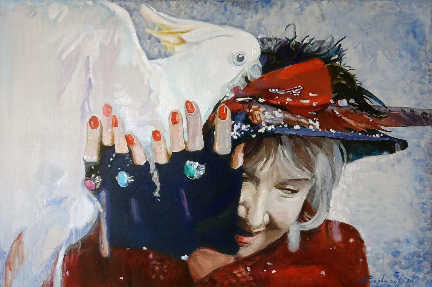Oil painting Portrait of a fortune teller Anatoly Varvarov