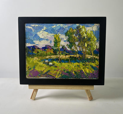 Oleksiy Ivanyuk Echoes of Spring oil painting in black frame