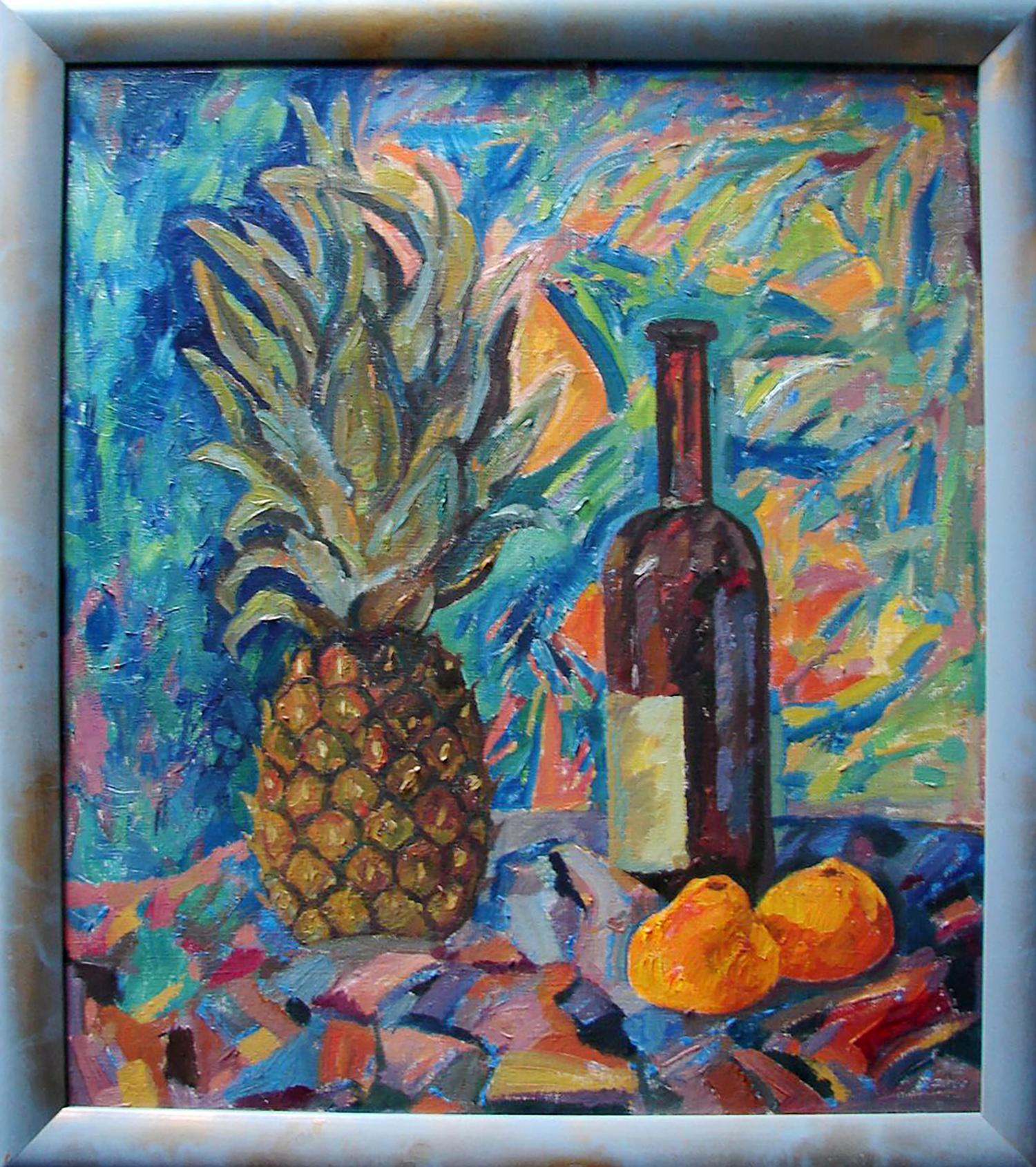 Oil painting Still life with pineapple by Tatyana Shulyak
