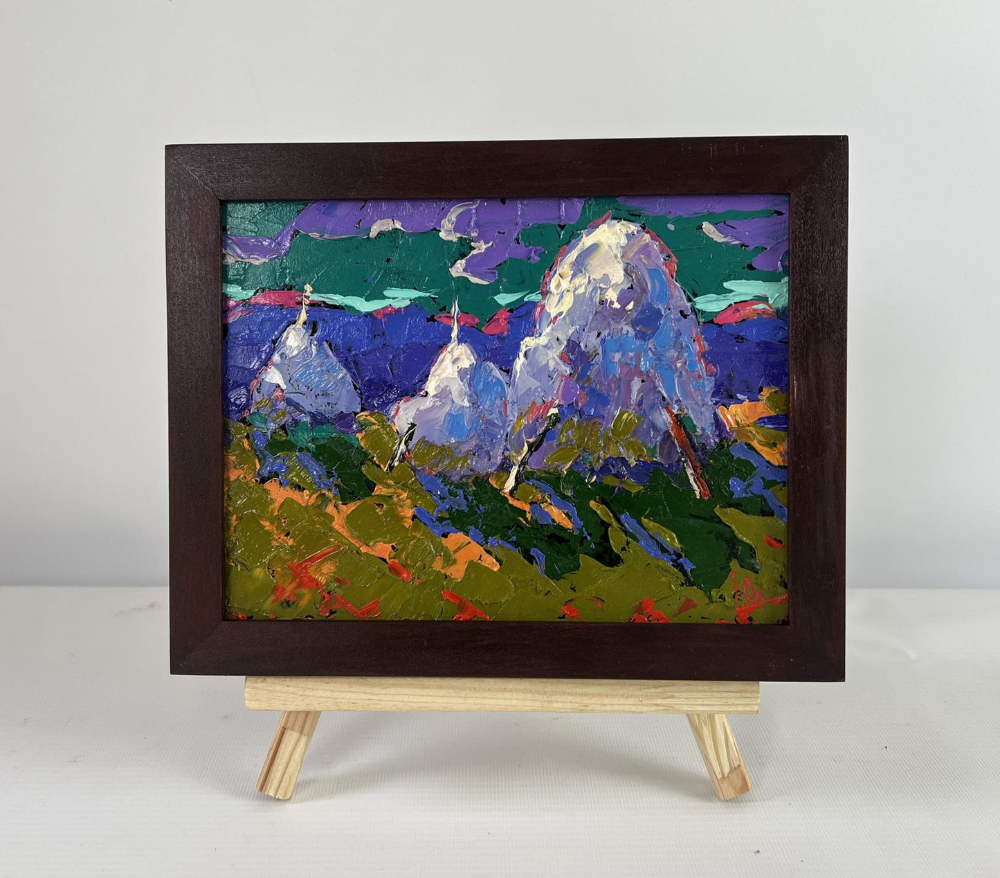 Oil painting Silver evening in the field by Oleksiy Ivanyuk in wooden frame