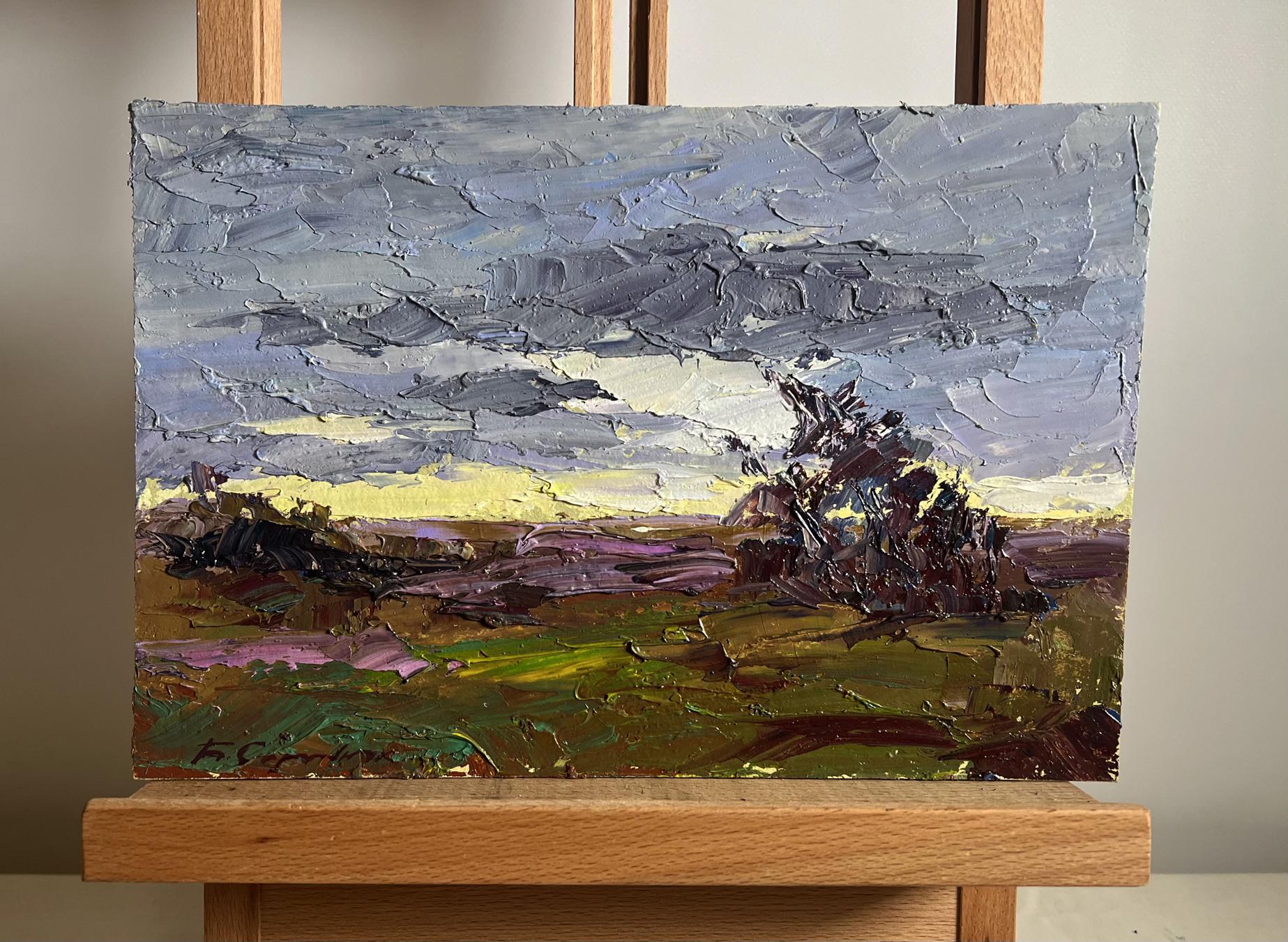 Oil painting Its a nasty day by Boris Serdyuk moody impasto landscape