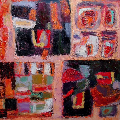 Vibrant Oil Painting Patchwork by Tatyana Shulyak with impasto textures