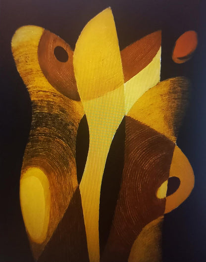 Oil painting Shaping by Alexander Strashevich, abstract bold shapes in yellows and browns