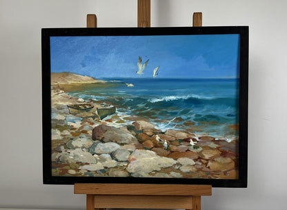 Oil painting Sounds of birds and sea waves by Yuriy Suprunchuk