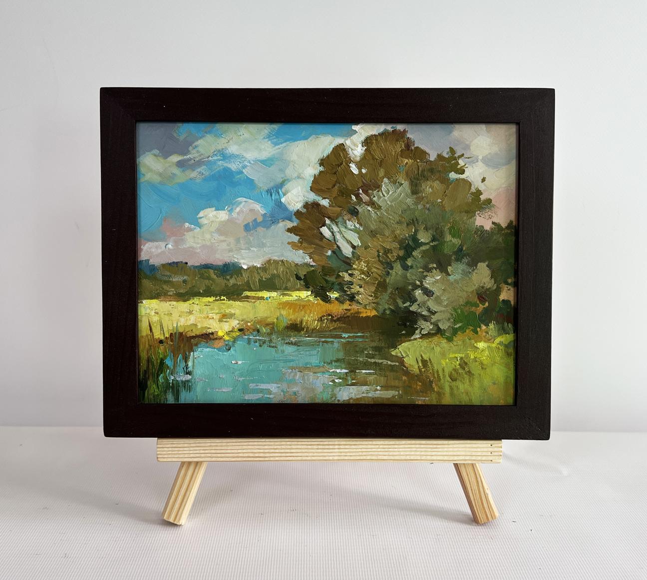 Oil painting River along the Willow by Yuriy Suprunchuk serene landscape