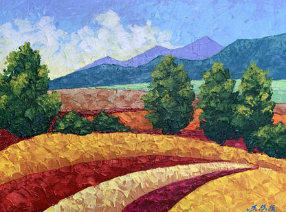 Oil painting Clear sunny day in mountains by V. Zadorozhnya