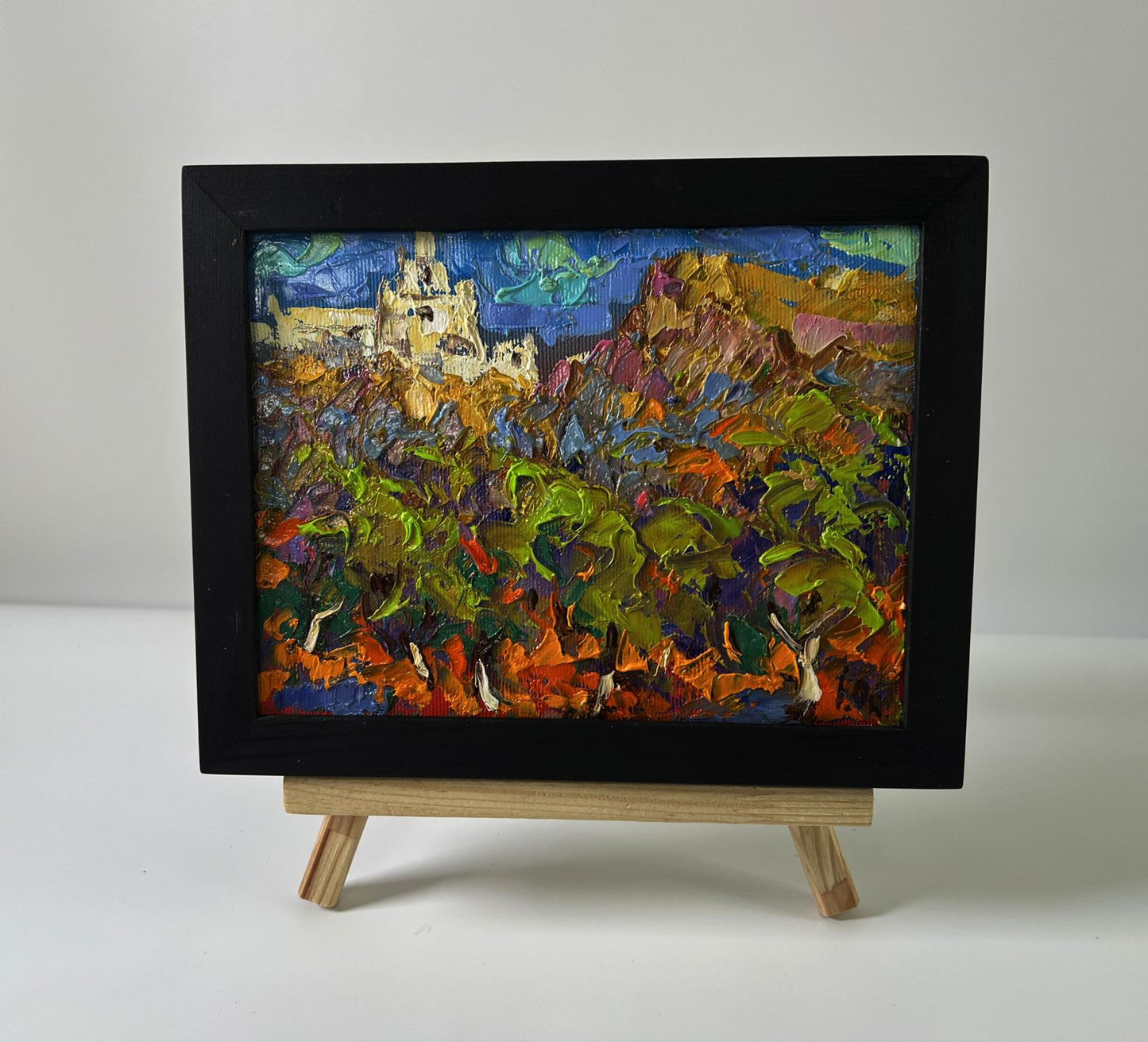 Vibrant Oleksiy Ivanyuk oil painting A walk through the summer forest in black frame