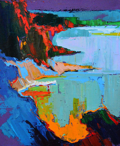 Vibrant Evening Seashore oil painting by Natalia Korf-Ivaniuk