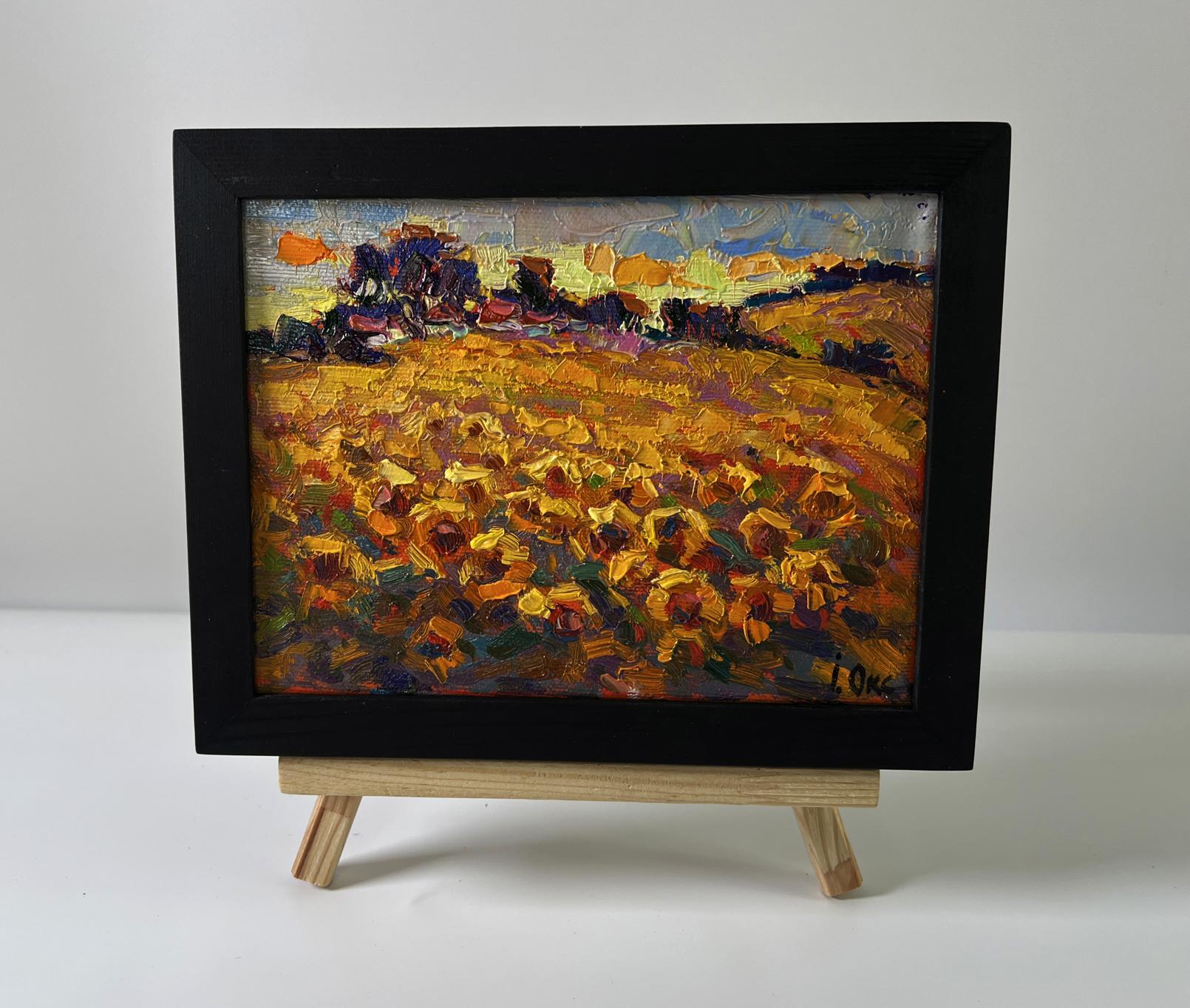 Oil painting Sunset in the field by Oksana Ivanyuk sunflower field