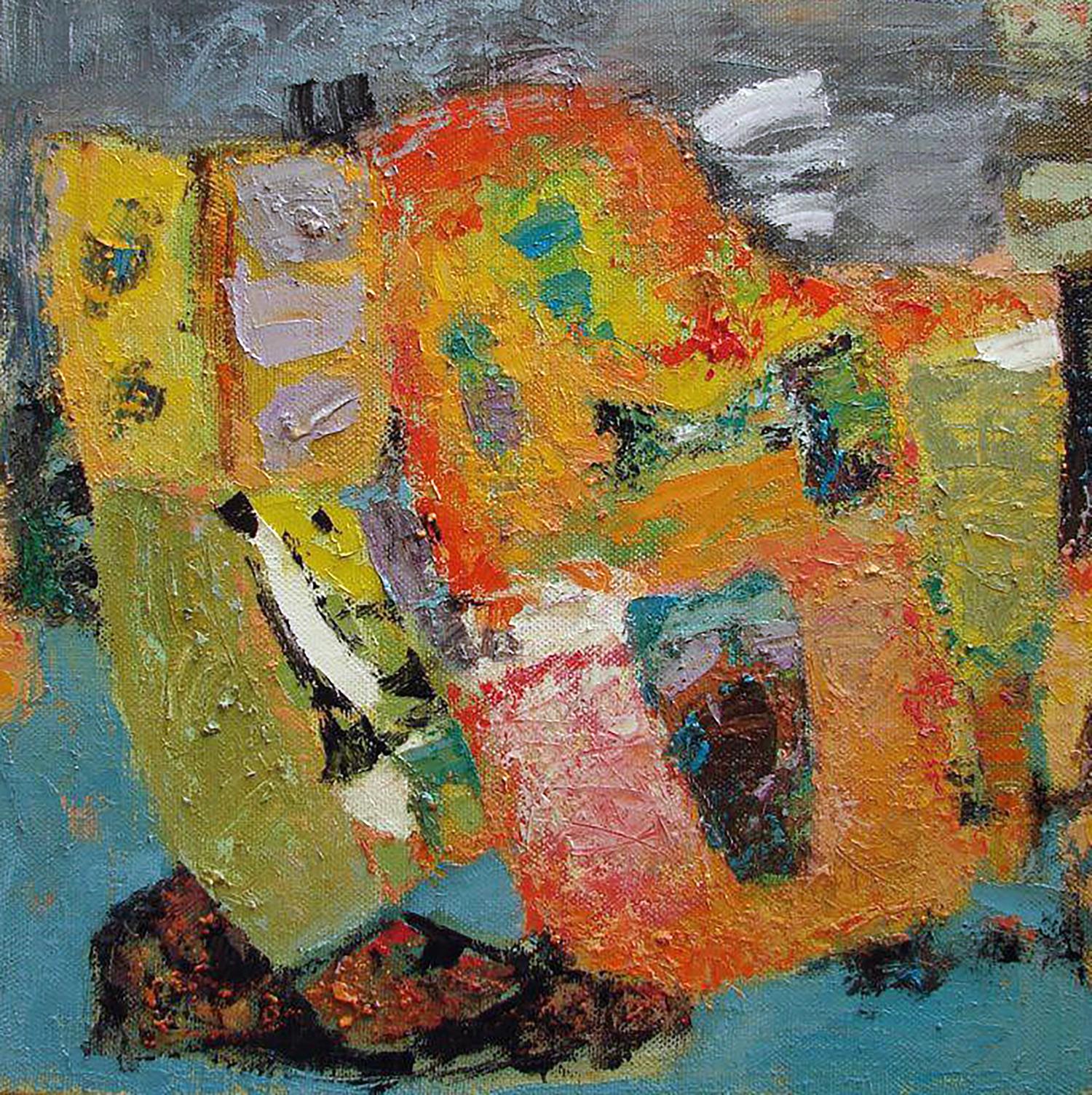 Vibrant impasto oil painting by Tatyana Shulyak in orange scent theme