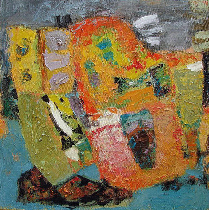 Vibrant impasto oil painting by Tatyana Shulyak in orange scent theme