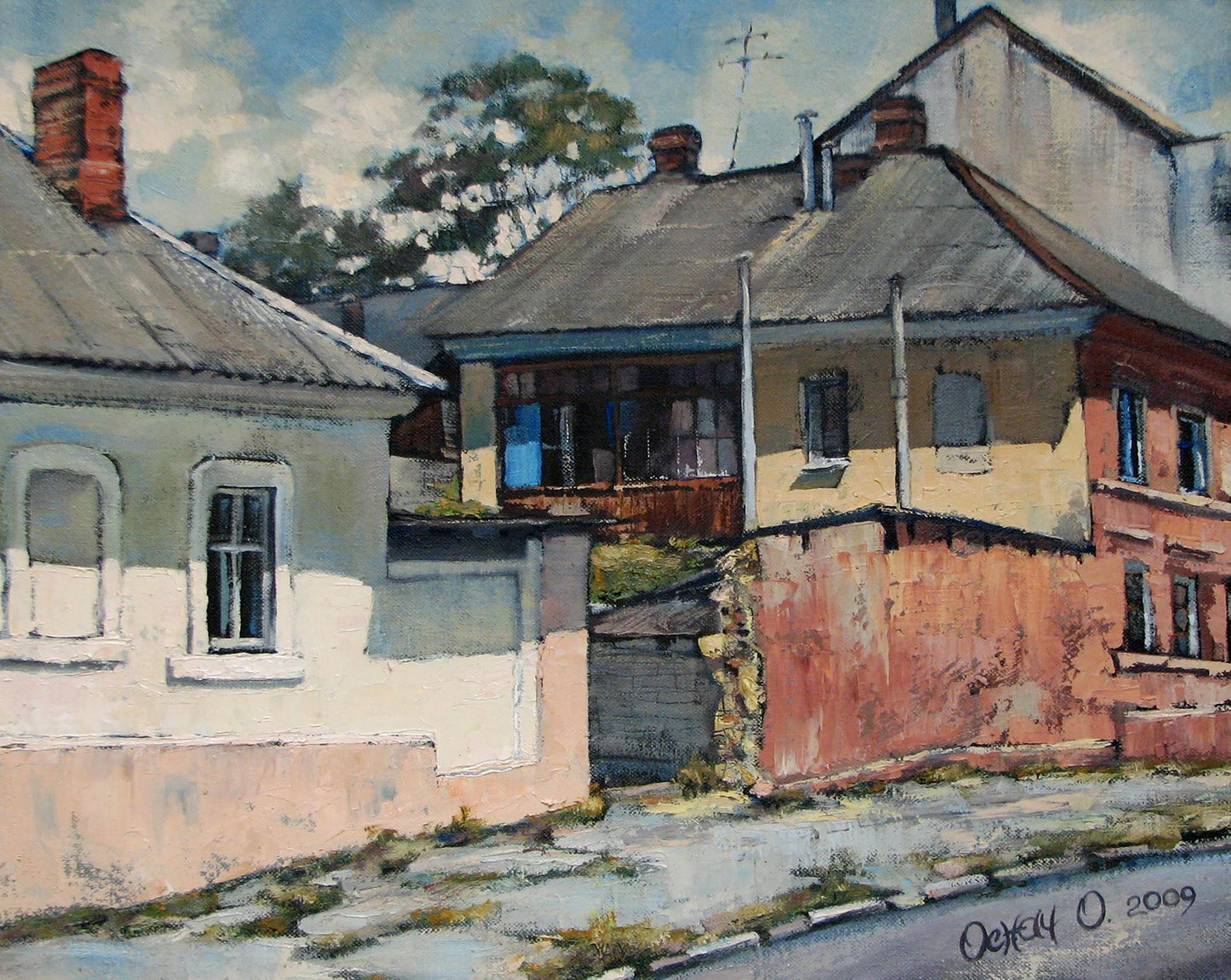 Oil painting Quiet streets of the city by Oksana Osnach watercolor European street