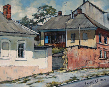 Oil painting Quiet streets of the city by Oksana Osnach watercolor European street