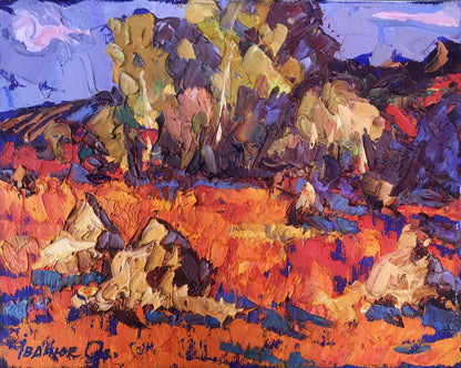 Oil painting Crimson stubble Alex Ivanyuk
