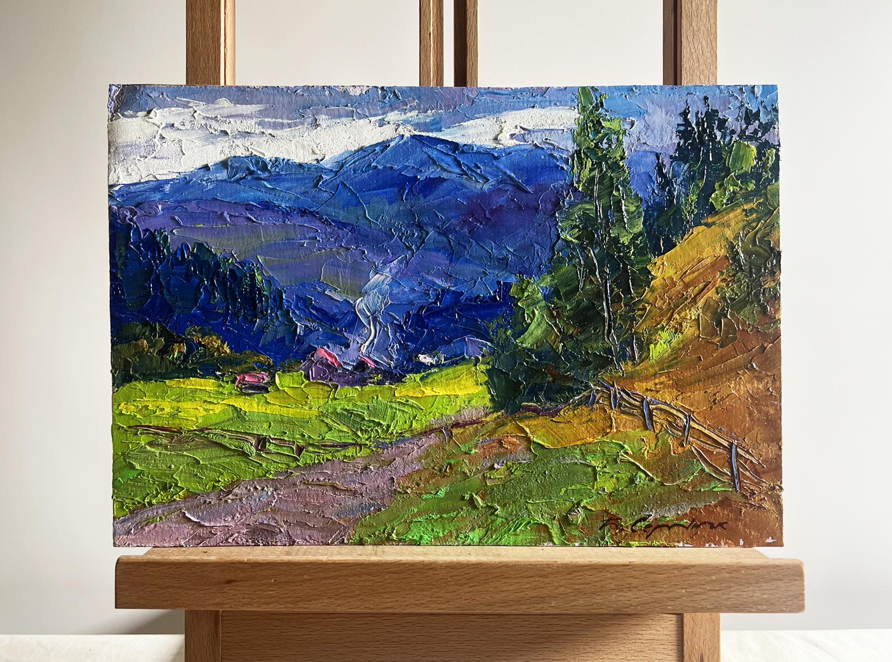 Oil painting Village in the mountains by Boris Serdyuk impressionist landscape