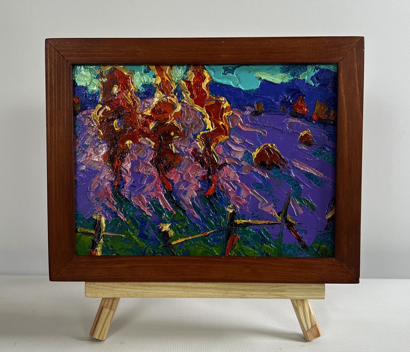 Oil painting Cool autumn evening by Oleksiy Ivanyuk in wooden frame