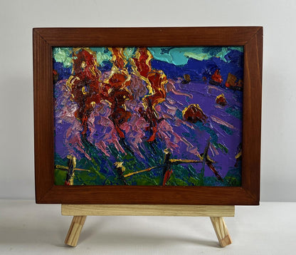Oil painting Cool autumn evening by Oleksiy Ivanyuk in wooden frame