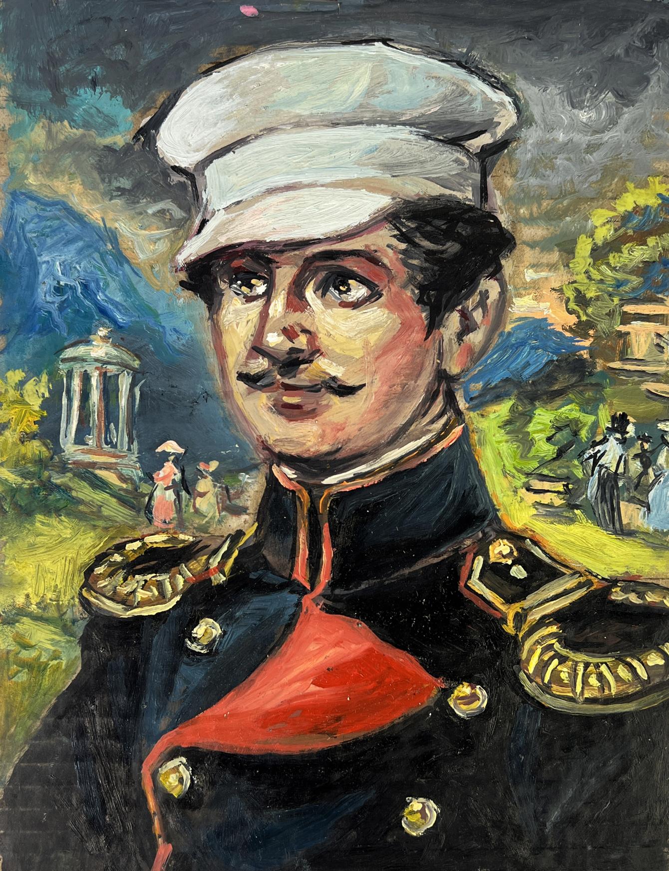 Oil painting portrait of officer Alexander Litvinov in naval uniform