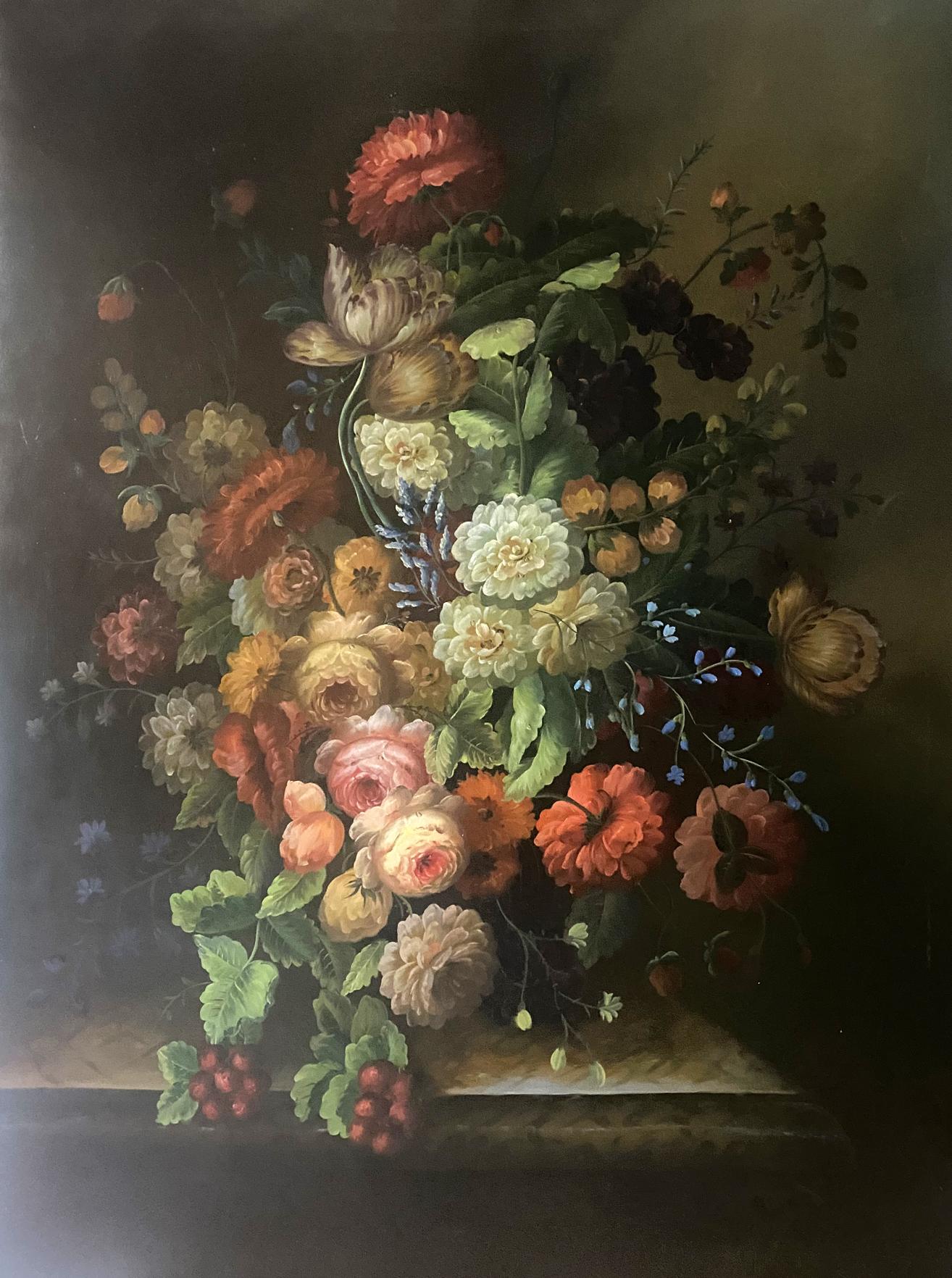 Oil painting Wildflowers Montana: lush vibrant floral still life