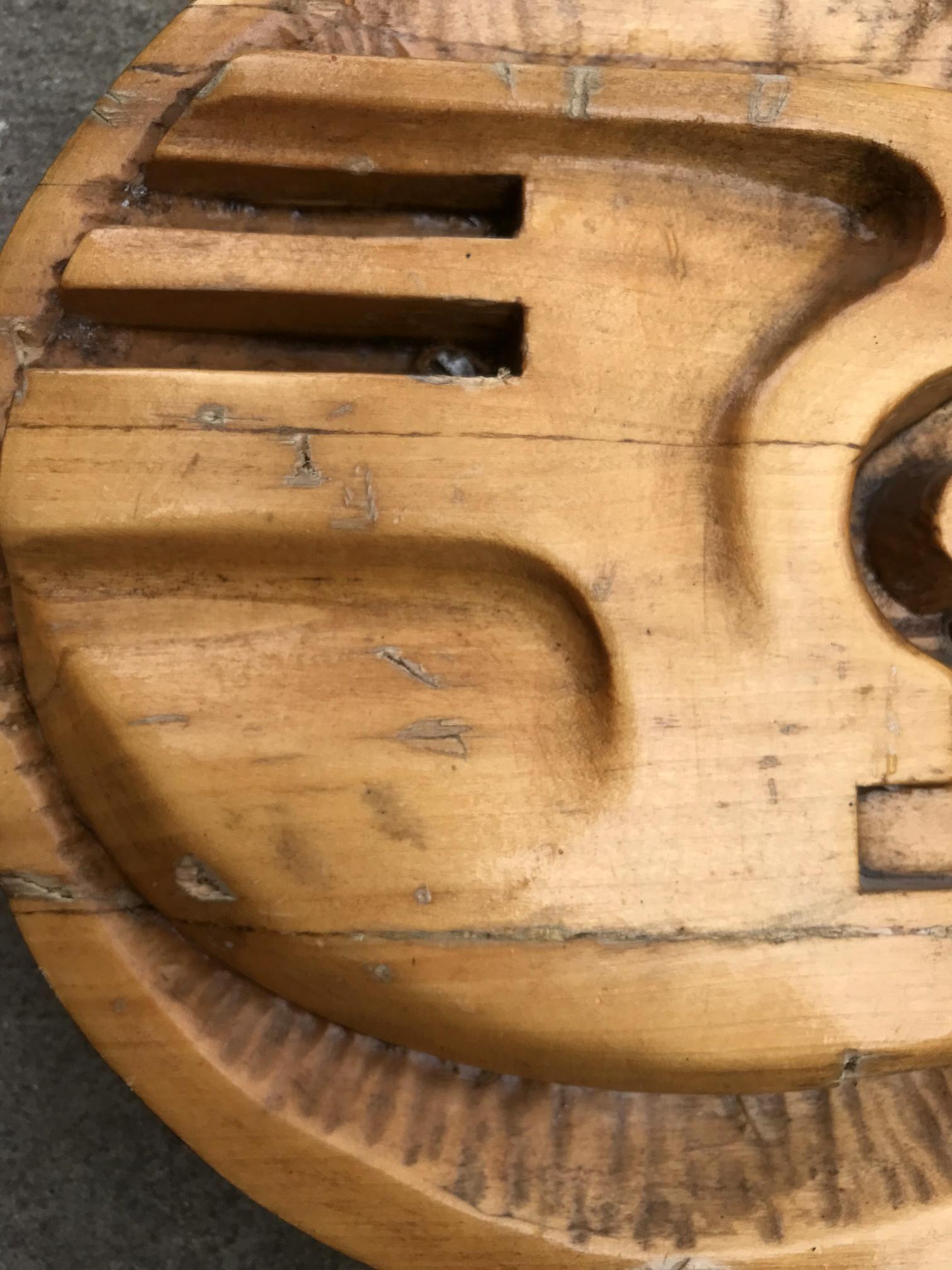 Worn wooden Social realism Dove of peace cookie cutter with carved details