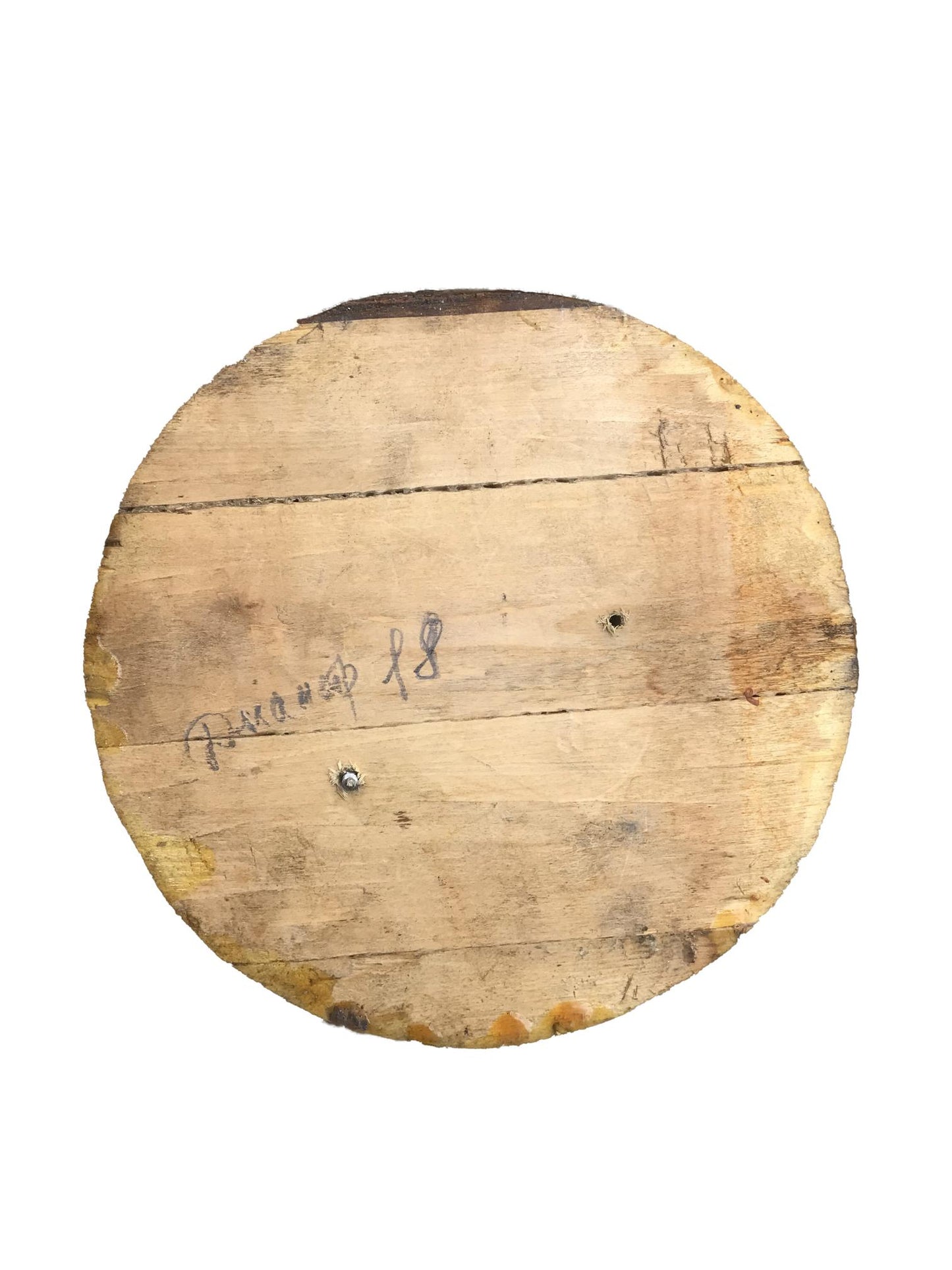 Weathered wooden plaque with Social realism Dove of peace inscription