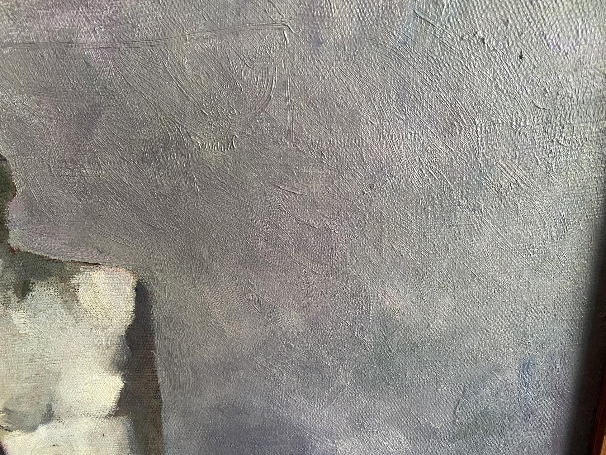 Oil painting desktop by Babkova Alexandra Andreevna textured gray canvas