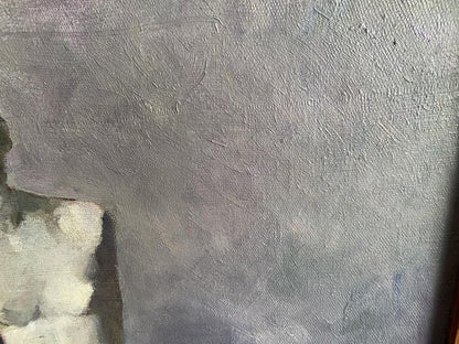 Oil painting desktop by Babkova Alexandra Andreevna textured gray canvas